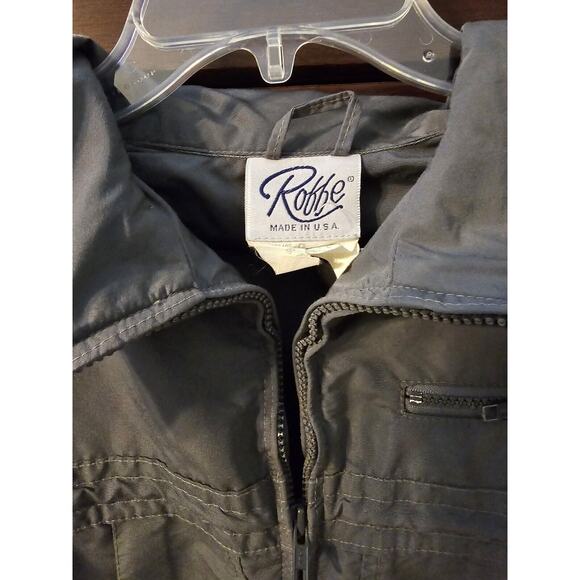 Vtg Roffe Made in USA MEDIUM Mens F-16 Style 2363 Gray Snow Suit One Piece Bibs - Picture 3 of 10